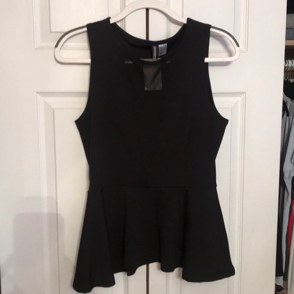 Peplum mesh top